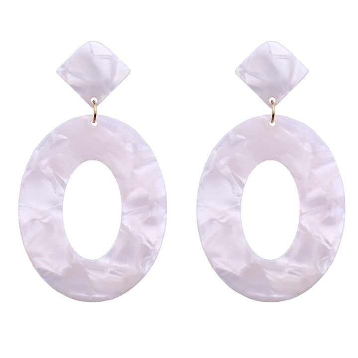 Fashion Women Hollow Circle Pendant Camouflage Drop Dangle Earrings Jewelry Image 1