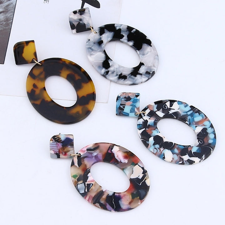 Fashion Women Hollow Circle Pendant Camouflage Drop Dangle Earrings Jewelry Image 11