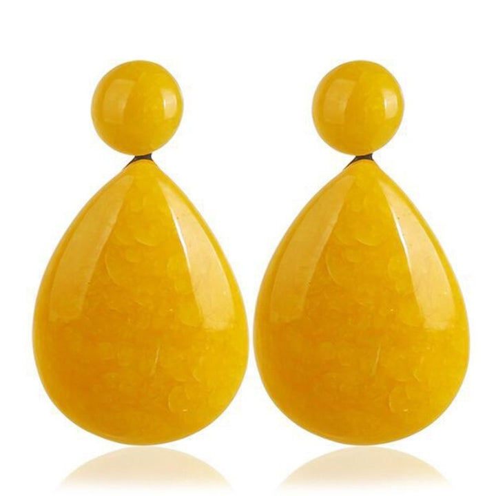 Fashion Simple Women Resin Water Drop Statement Dangle Stud Earrings Jewelry Image 4