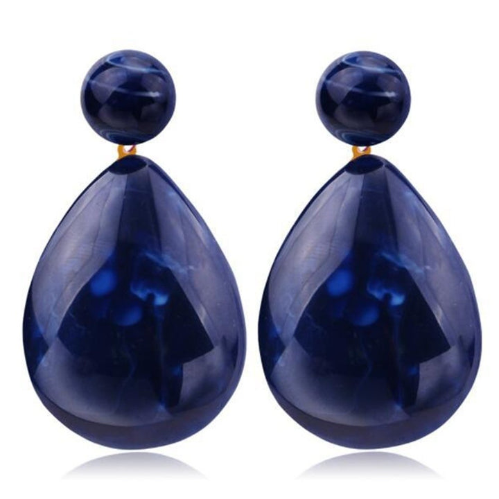 Fashion Simple Women Resin Water Drop Statement Dangle Stud Earrings Jewelry Image 6