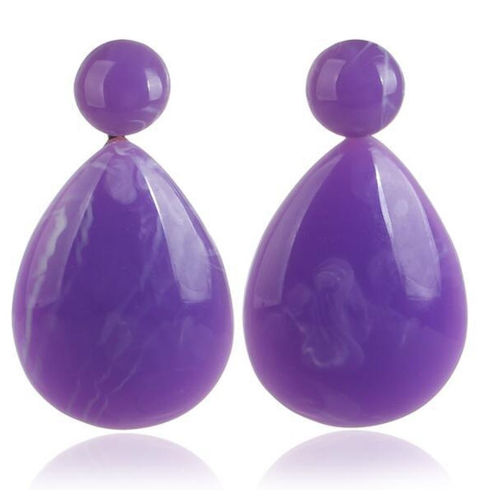 Fashion Simple Women Resin Water Drop Statement Dangle Stud Earrings Jewelry Image 7