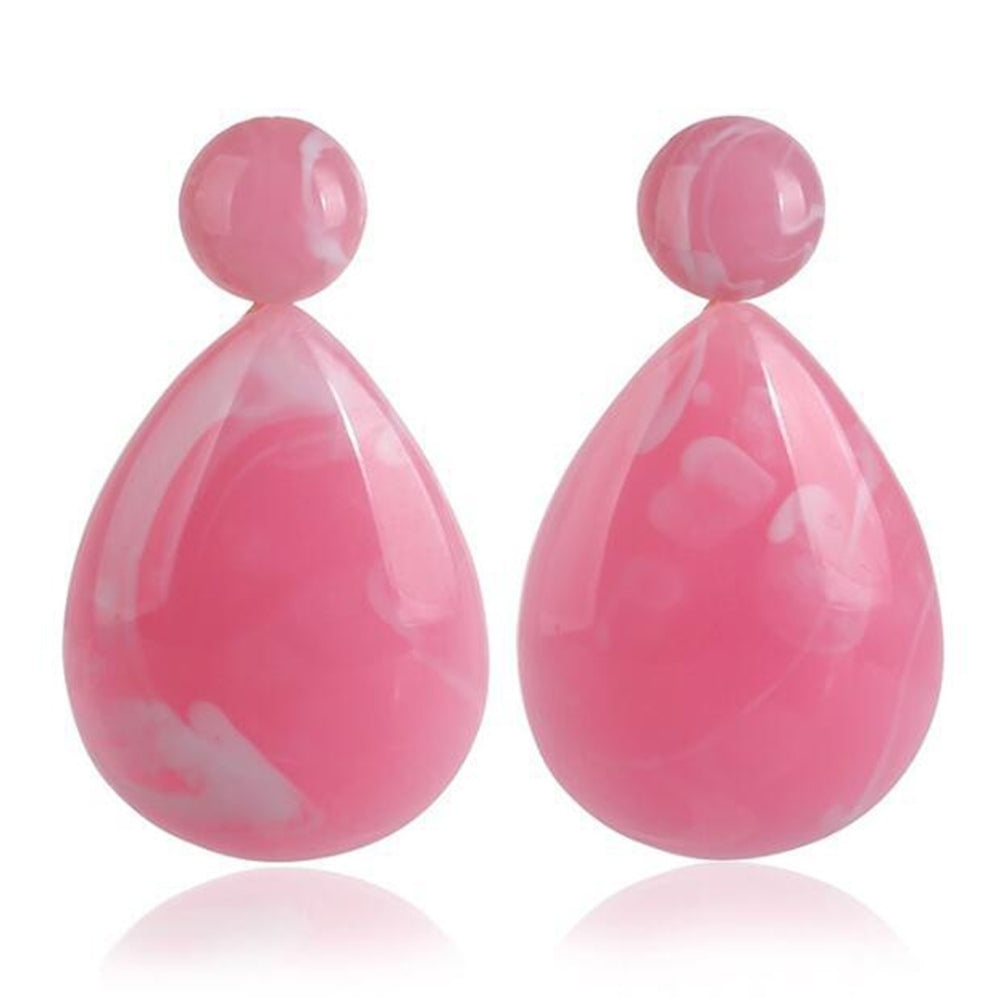 Fashion Simple Women Resin Water Drop Statement Dangle Stud Earrings Jewelry Image 10