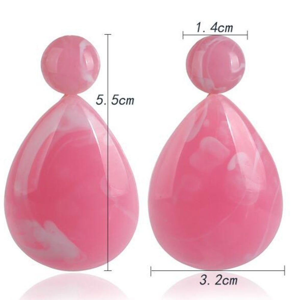 Fashion Simple Women Resin Water Drop Statement Dangle Stud Earrings Jewelry Image 11