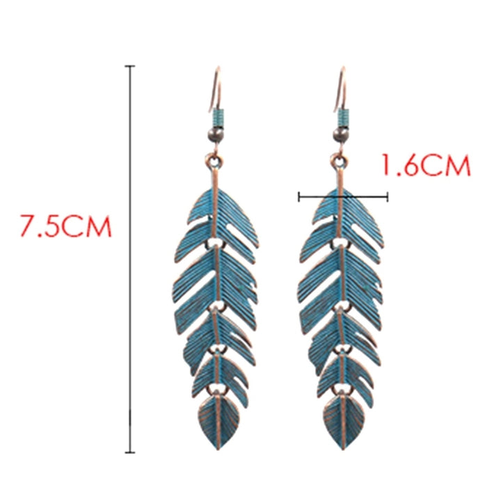 Bohemian Women Leaf Pendant Long Drop Dangle Hook Earrings Party Jewelry Gift Image 8