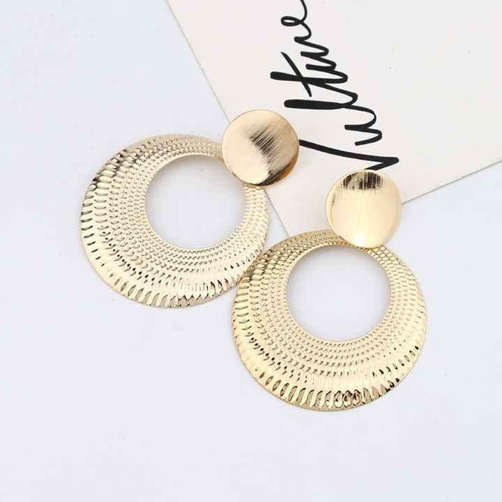 Fashion Women Big Round Circle Pendant Dangle Drop Earrings Statement Jewelry Image 4