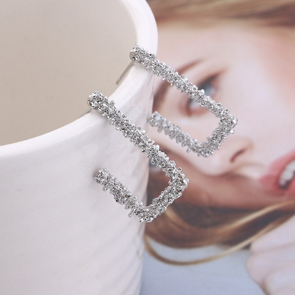 Fashion Women Simple U-Shape Geometric Ear Stud Earrings Statement Jewelry Decor Image 4