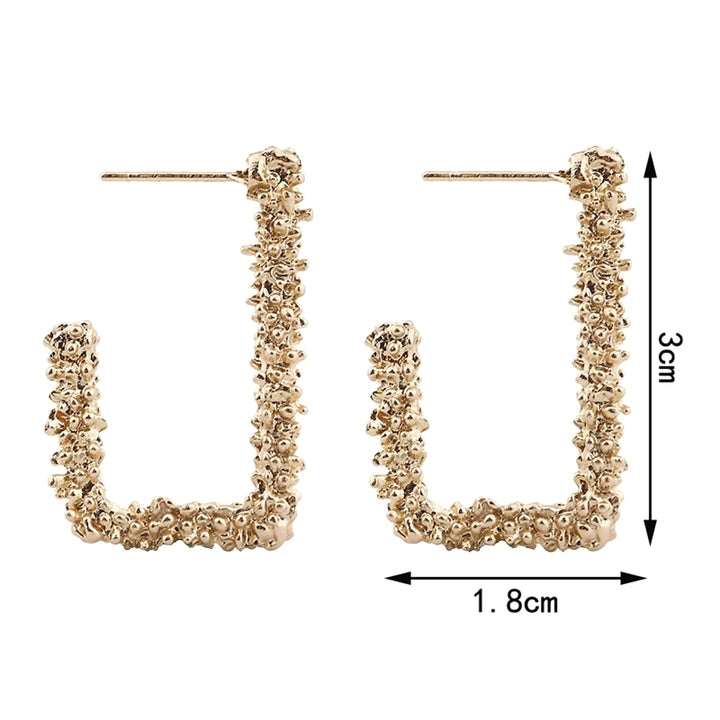 Fashion Women Simple U-Shape Geometric Ear Stud Earrings Statement Jewelry Decor Image 6