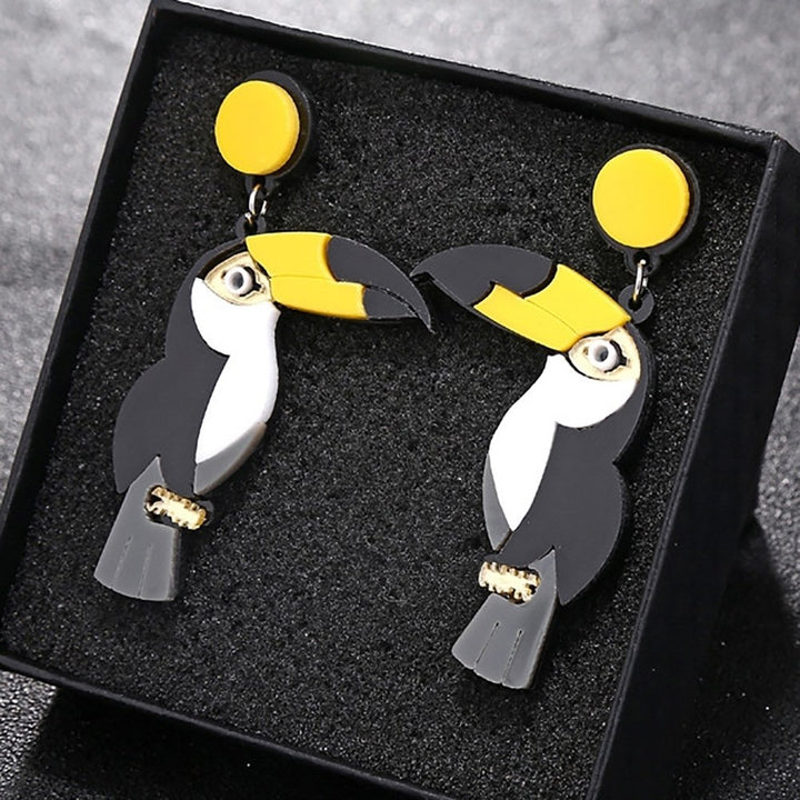 Fashion Women Multicolor Parrot Bird Pendant Drop Dangle Stud Earrings Jewelry Image 1