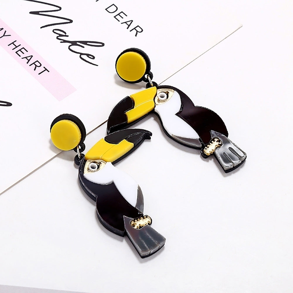 Fashion Women Multicolor Parrot Bird Pendant Drop Dangle Stud Earrings Jewelry Image 8