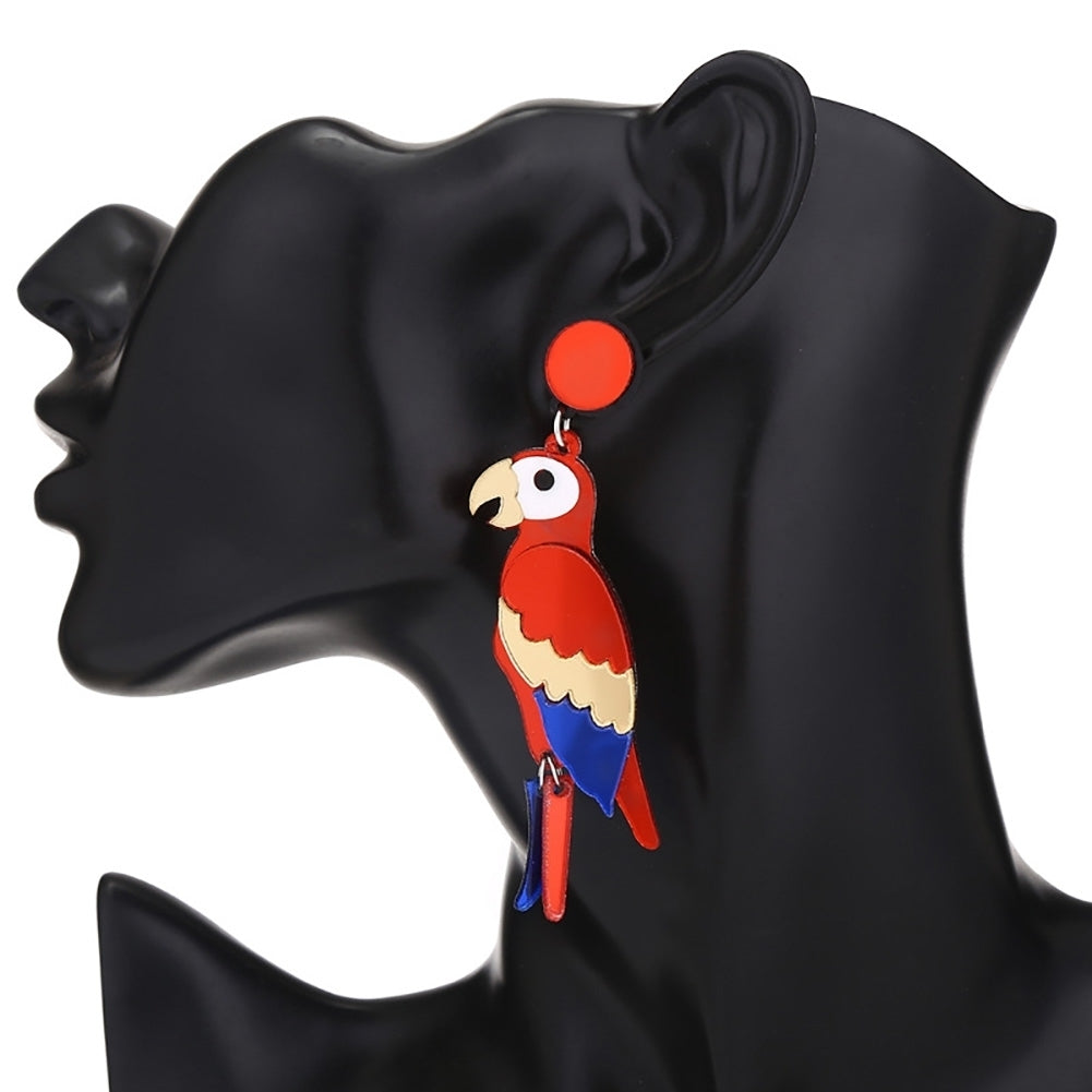 Fashion Women Multicolor Parrot Bird Pendant Drop Dangle Stud Earrings Jewelry Image 10