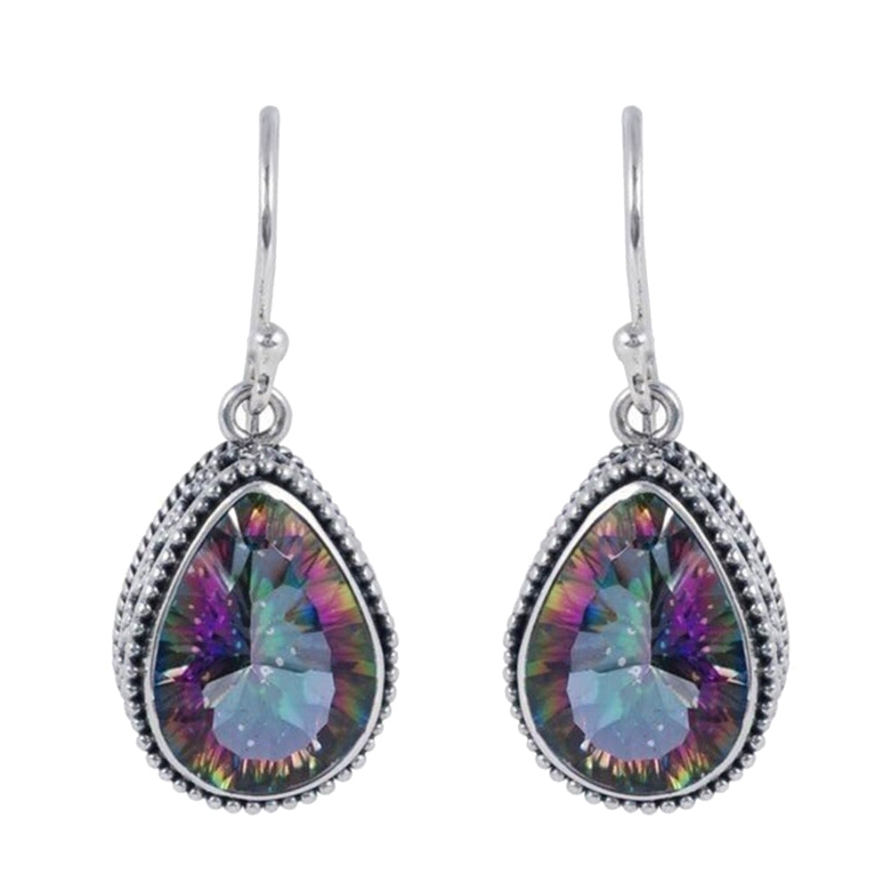 Fashion Women Multicolor Waterdrop Pear Faux Topaz Hook Dangle Earrings Jewelry Image 4