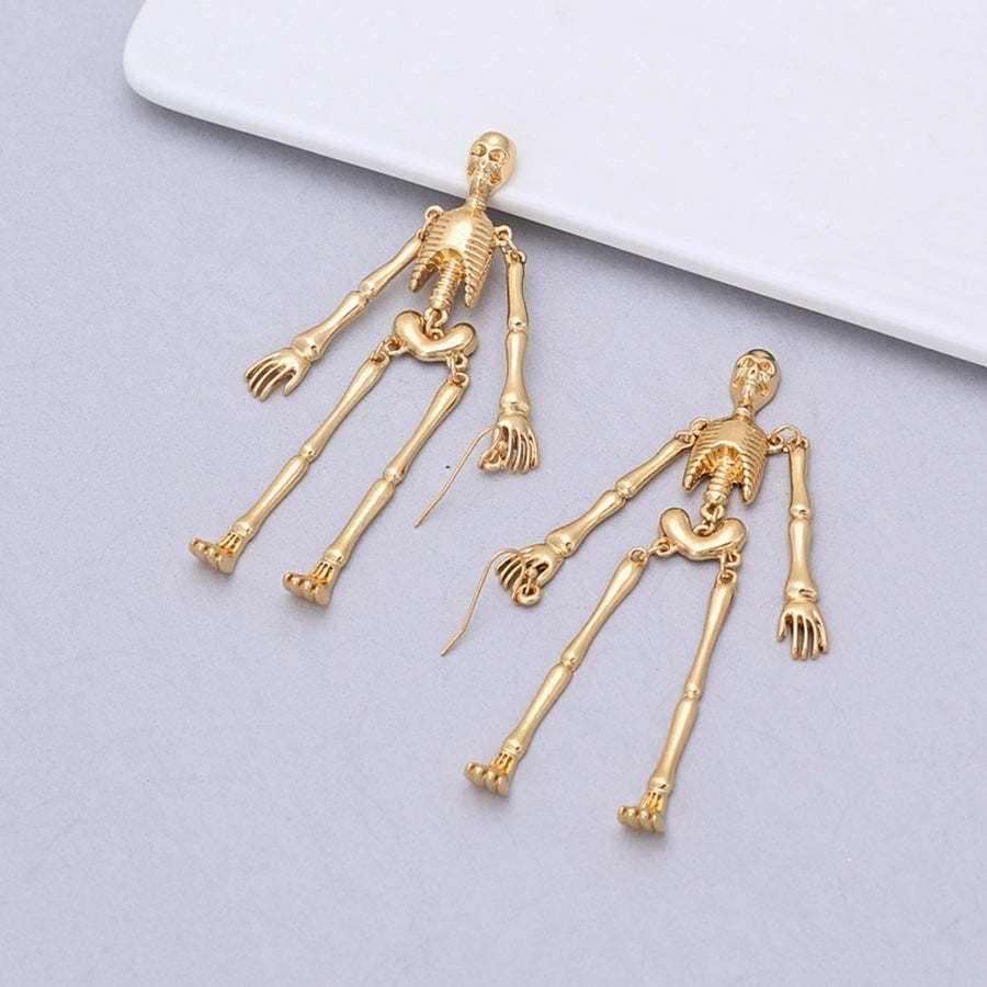 Fashion Women Skeleton Skull Dangle Drop Long Hoop Earrings Party Jewelry Gift Image 1