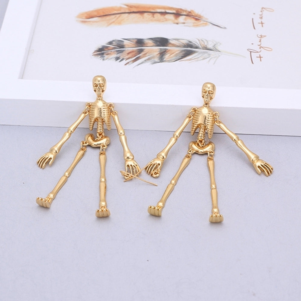 Fashion Women Skeleton Skull Dangle Drop Long Hoop Earrings Party Jewelry Gift Image 2