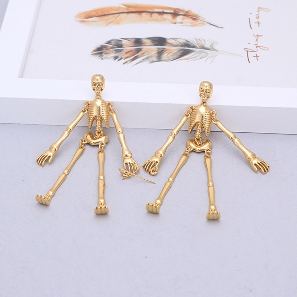 Fashion Women Skeleton Skull Dangle Drop Long Hoop Earrings Party Jewelry Gift Image 2