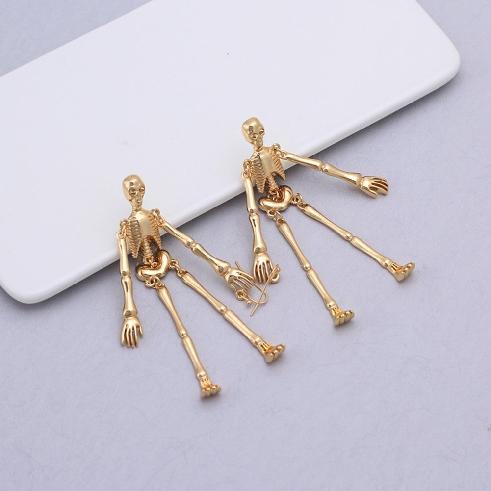 Fashion Women Skeleton Skull Dangle Drop Long Hoop Earrings Party Jewelry Gift Image 3