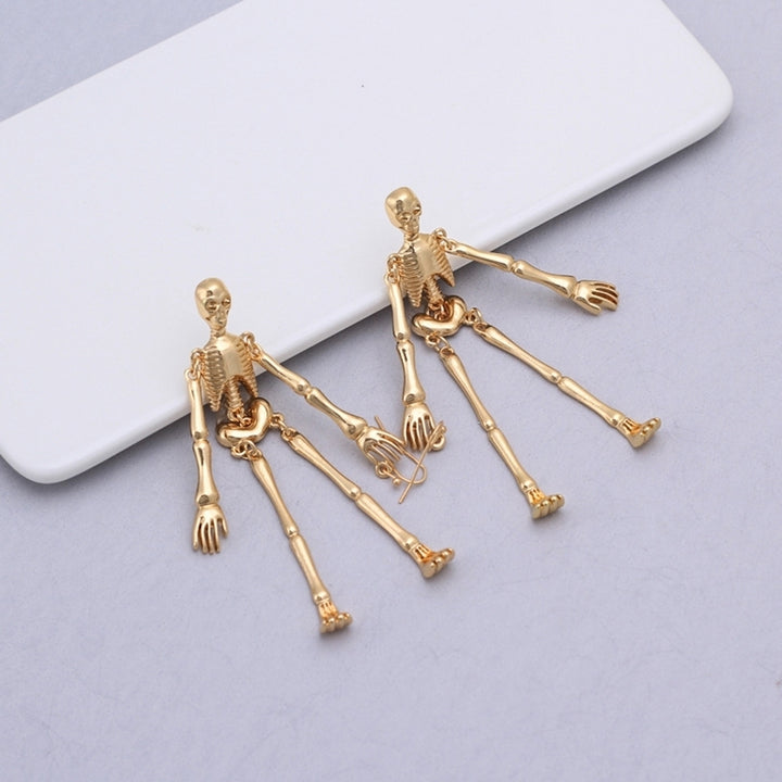 Fashion Women Skeleton Skull Dangle Drop Long Hoop Earrings Party Jewelry Gift Image 3