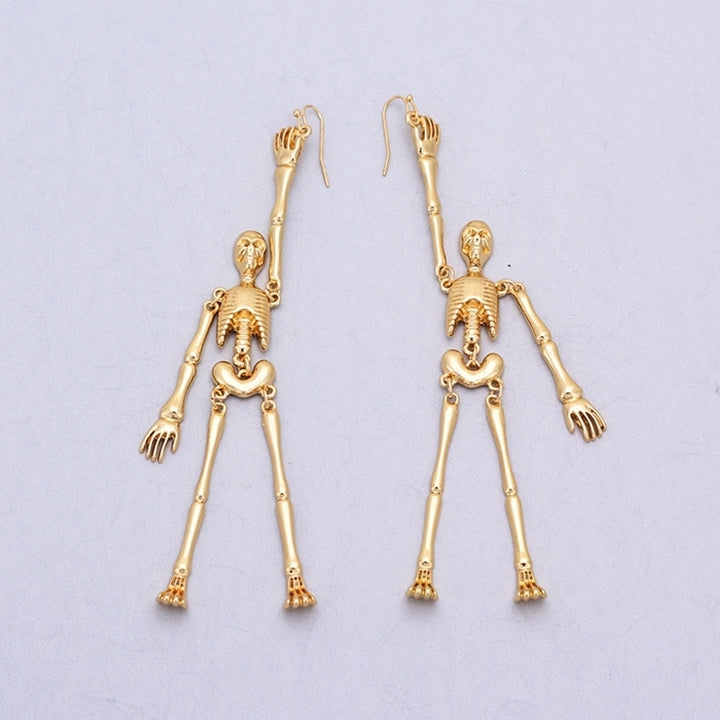 Fashion Women Skeleton Skull Dangle Drop Long Hoop Earrings Party Jewelry Gift Image 4