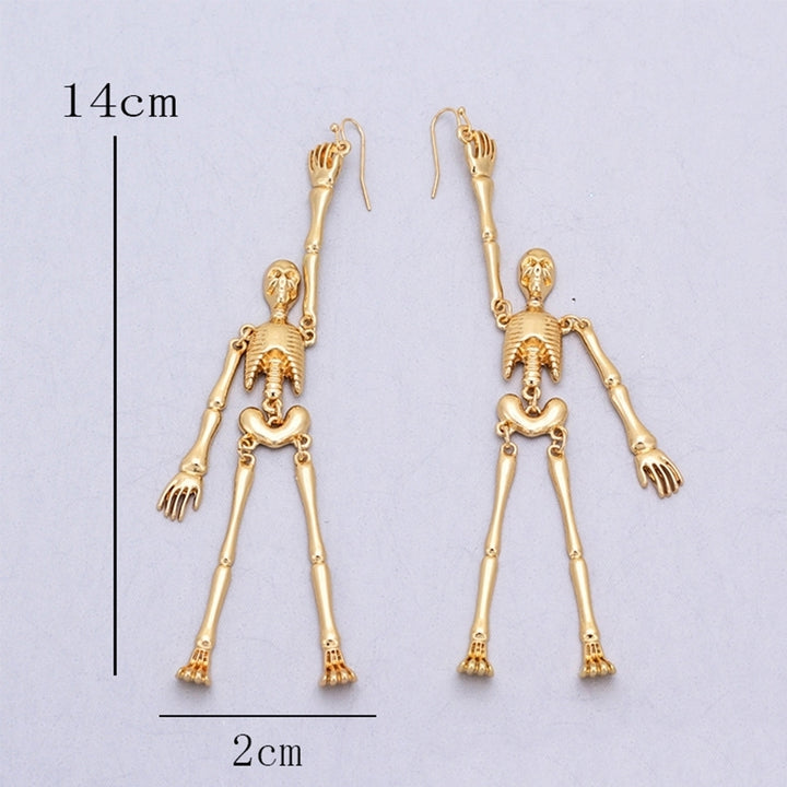 Fashion Women Skeleton Skull Dangle Drop Long Hoop Earrings Party Jewelry Gift Image 6