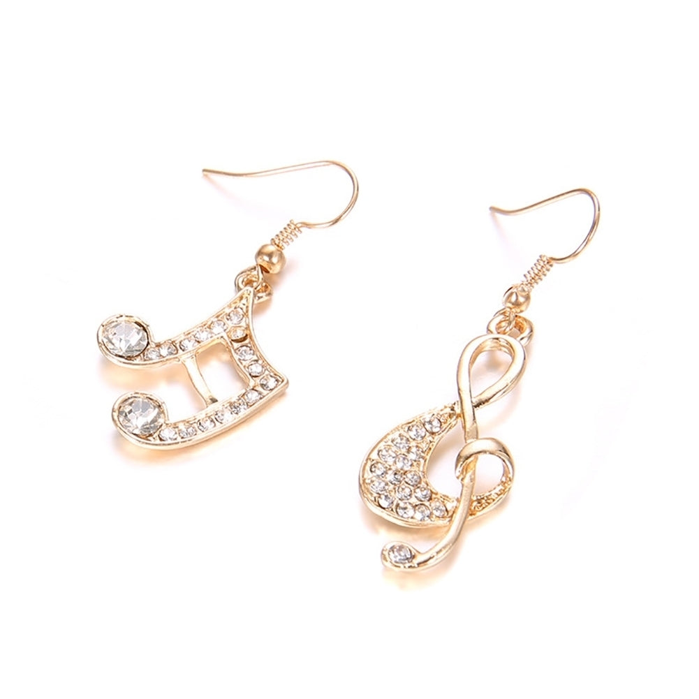 Fashion Women Music Note Treble Clef Rhinestone Dangle Hook Earring Jewelry Image 7