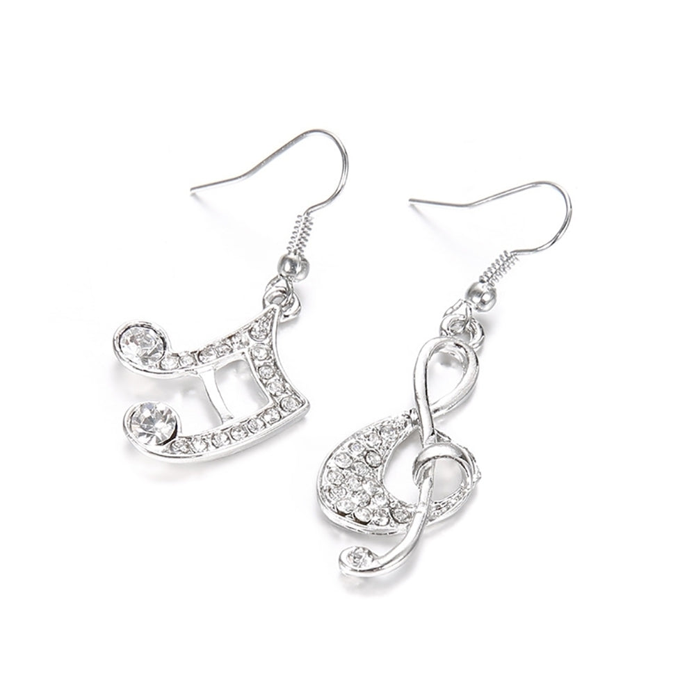 Fashion Women Music Note Treble Clef Rhinestone Dangle Hook Earring Jewelry Image 8