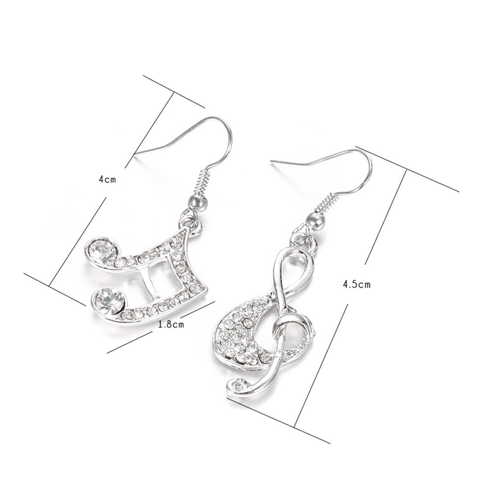 Fashion Women Music Note Treble Clef Rhinestone Dangle Hook Earring Jewelry Image 9