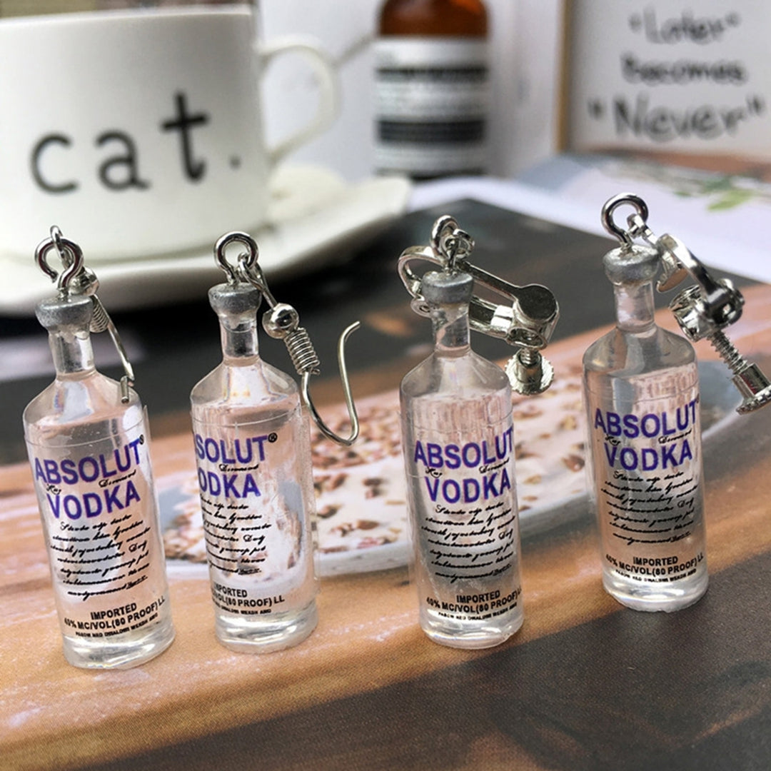 1 Pair Mini Cute Drink Bottle Shape Elegant Earring for Dating Image 1