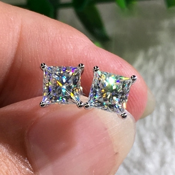 Fashion Women Mini Square Cubic Zirconia Ear Stud Earrings Jewelry Decor Gift Image 1