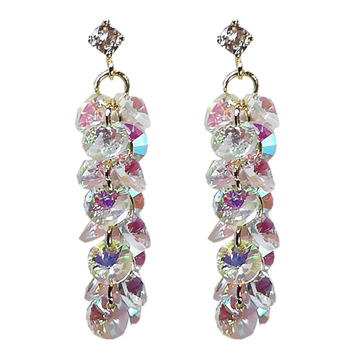 Fashion Multiple Rhinestone Long Dangle Women Stud Earrings Party Jewelry Gift Image 4