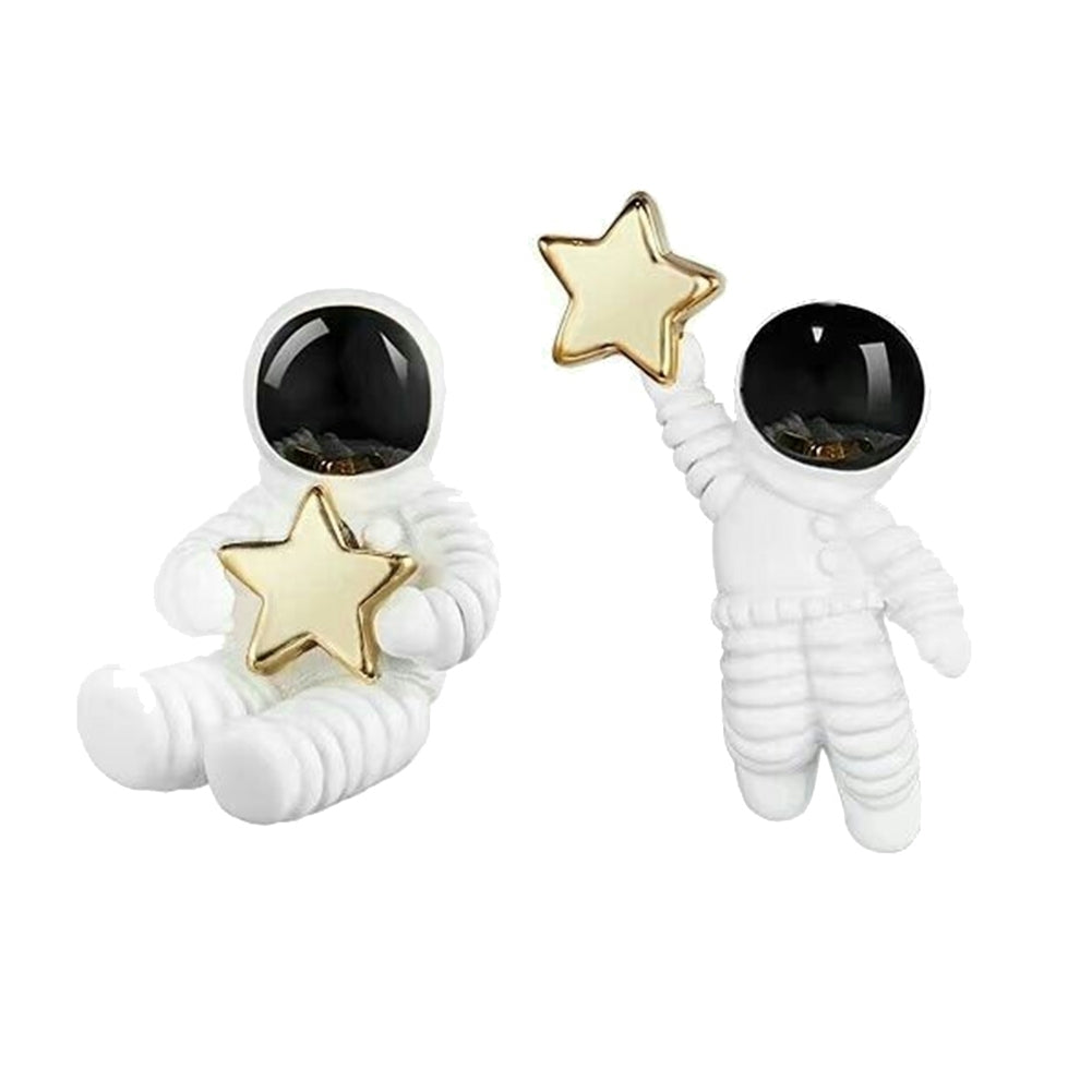 Cute Womens Asymmetric Star Spaceman Ear Studs Earrings Jewelry Party Gift Image 4