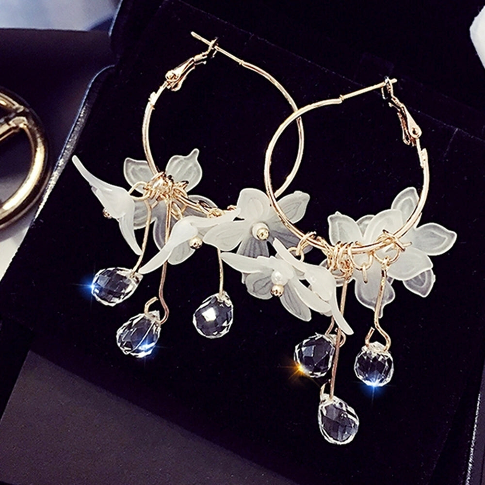 Elegant Women Acrylic Flower Dangle Leaverback Earrings Party Jewelry Gifts Image 2