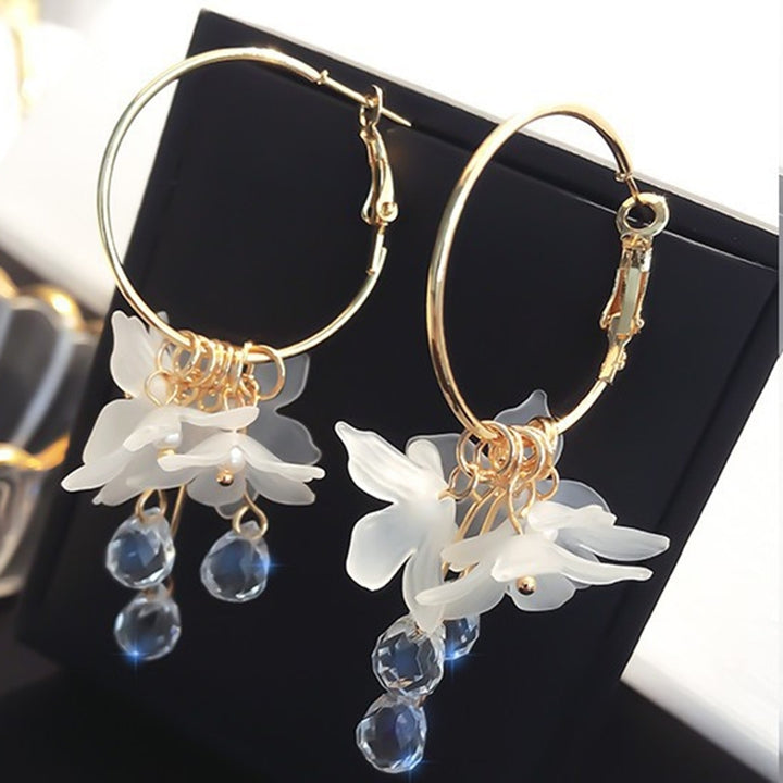 Elegant Women Acrylic Flower Dangle Leaverback Earrings Party Jewelry Gifts Image 3