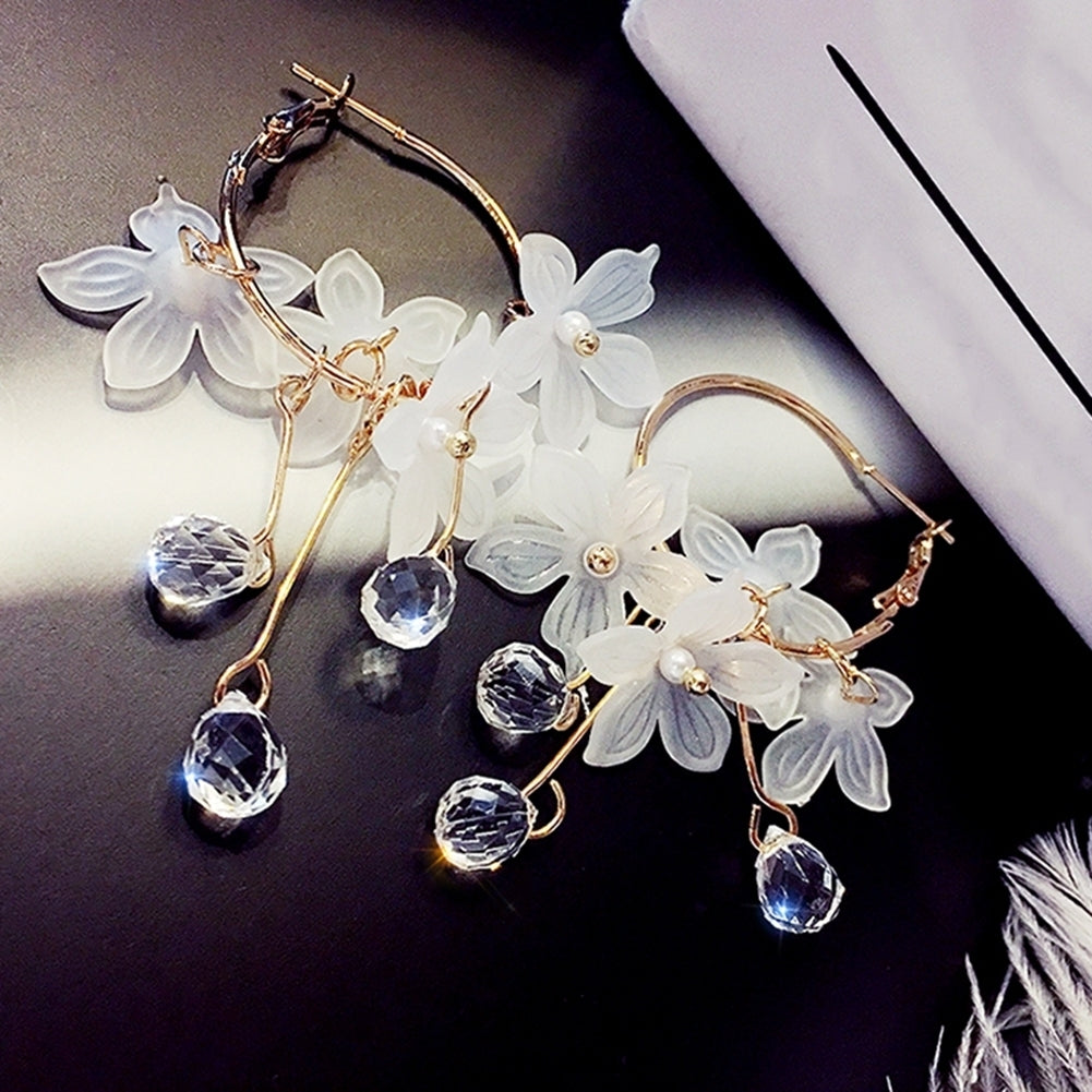 Elegant Women Acrylic Flower Dangle Leaverback Earrings Party Jewelry Gifts Image 4