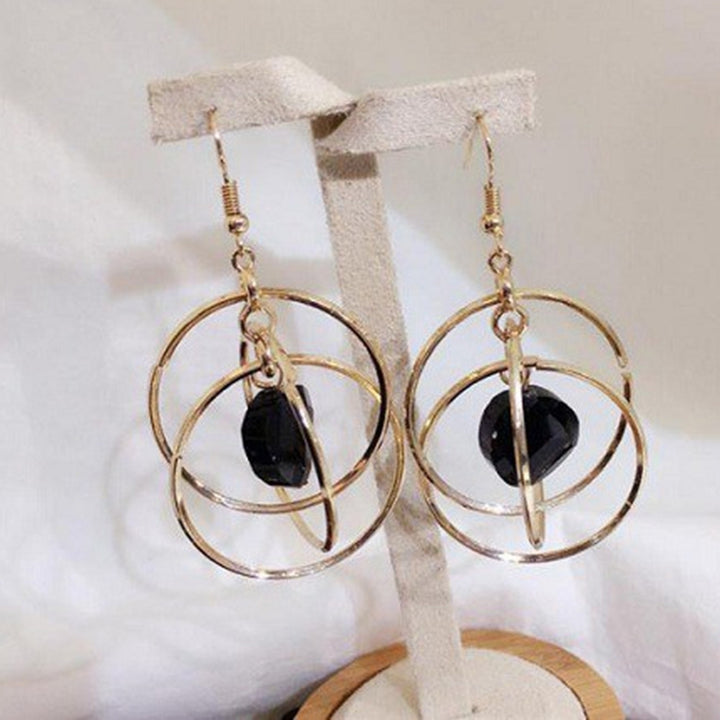 Elegant Geometric Hollow Circle Pendant Hook Earrings Women Party Jewelry Gift Image 7