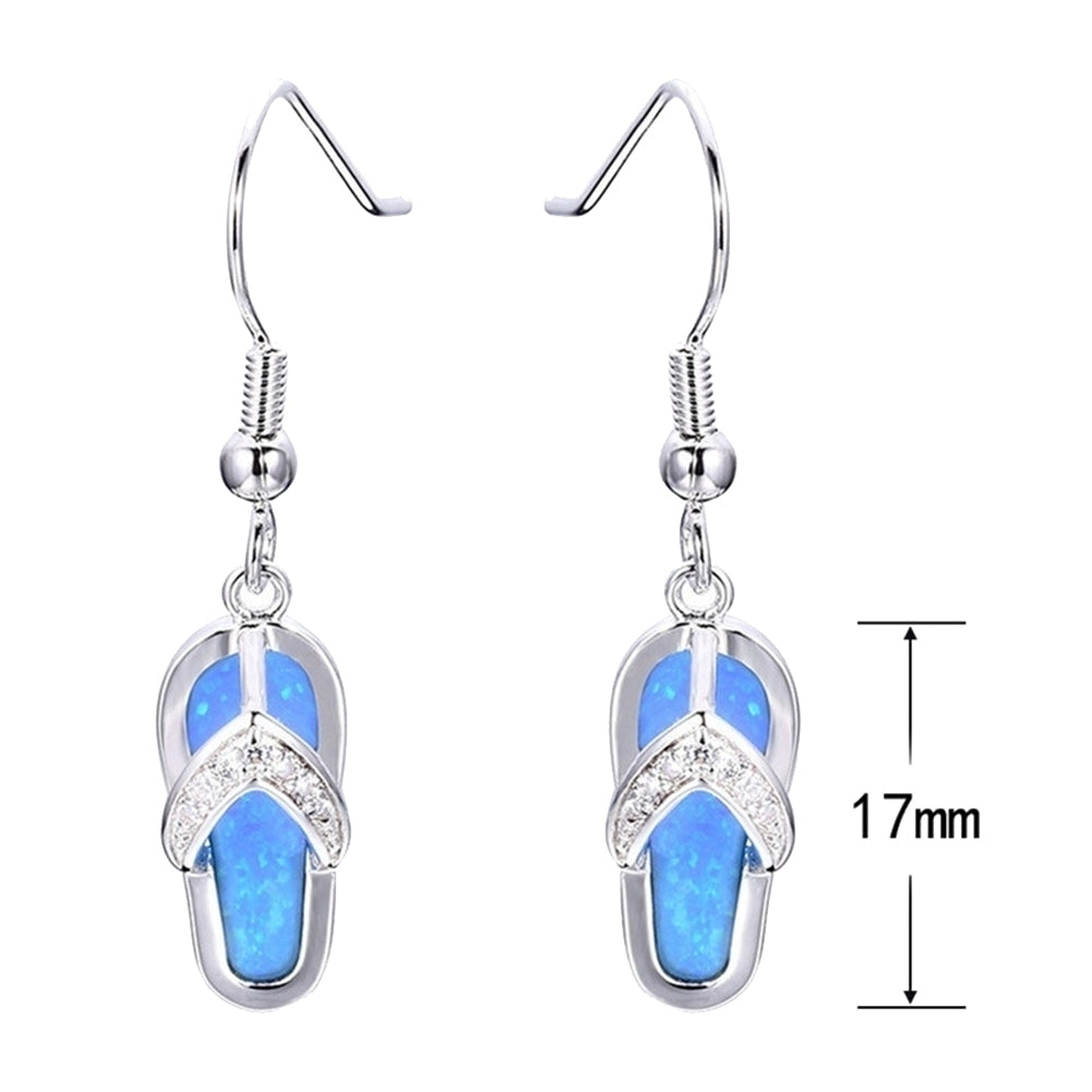 Summer Beach Women Rhinestone Flip Flops Pendant Hook Earrings Jewelry Gift Image 7