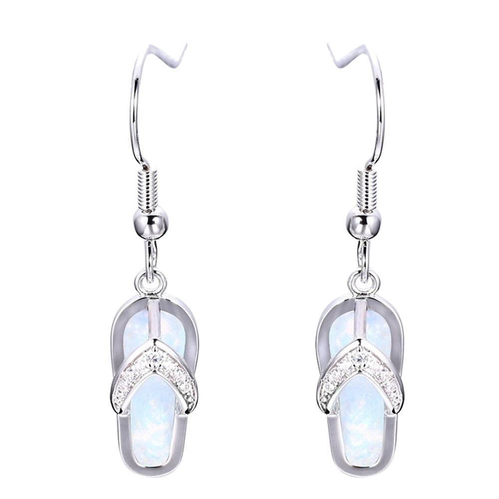 Summer Beach Women Rhinestone Flip Flops Pendant Hook Earrings Jewelry Gift Image 8