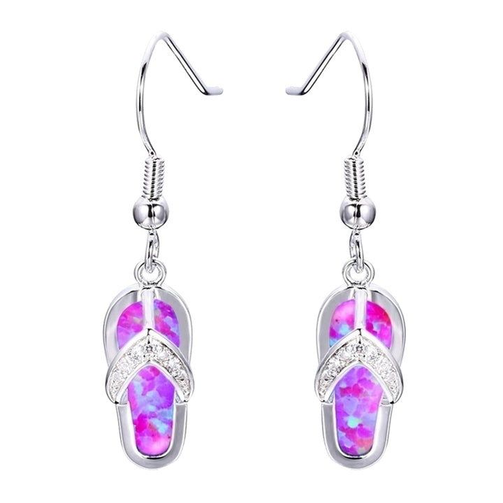 Summer Beach Women Rhinestone Flip Flops Pendant Hook Earrings Jewelry Gift Image 9