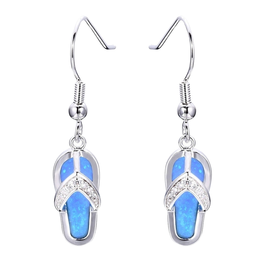 Summer Beach Women Rhinestone Flip Flops Pendant Hook Earrings Jewelry Gift Image 1