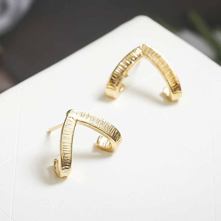 Women V Shaped Ear Studs Minimalist Earrings Party Jewelries Birthday Gifts Image 2