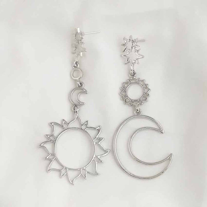 Bohemia Hollow Star Sun Moon Long Dangle Women Stud Earrings Ear Jewelry Gift Image 2