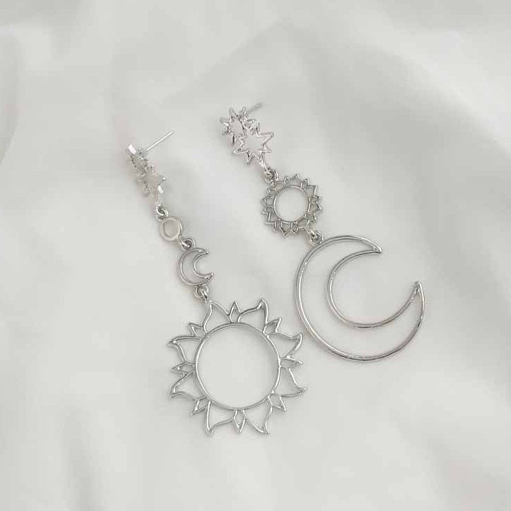 Bohemia Hollow Star Sun Moon Long Dangle Women Stud Earrings Ear Jewelry Gift Image 3