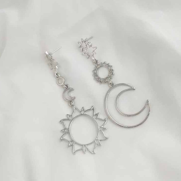 Bohemia Hollow Star Sun Moon Long Dangle Women Stud Earrings Ear Jewelry Gift Image 3