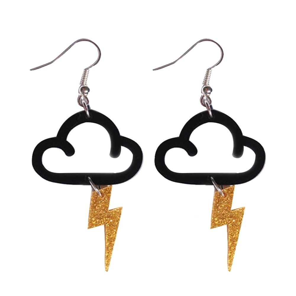 Cute Cloud Lightning Drop Pendant Women Hook Earrings Jewelry Birthday Gift Image 1