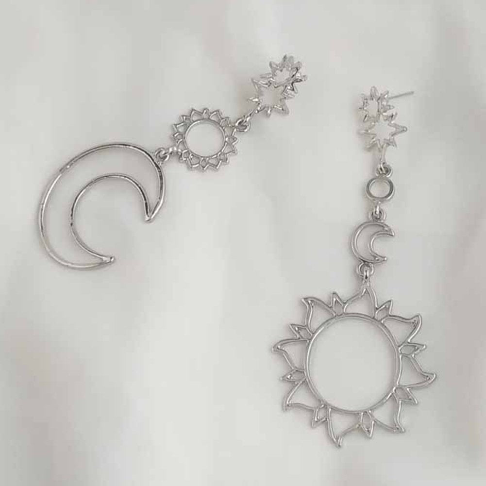 Bohemia Hollow Star Sun Moon Long Dangle Women Stud Earrings Ear Jewelry Gift Image 4