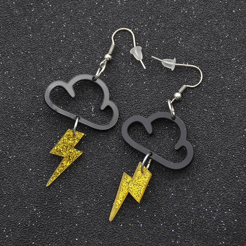 Cute Cloud Lightning Drop Pendant Women Hook Earrings Jewelry Birthday Gift Image 3