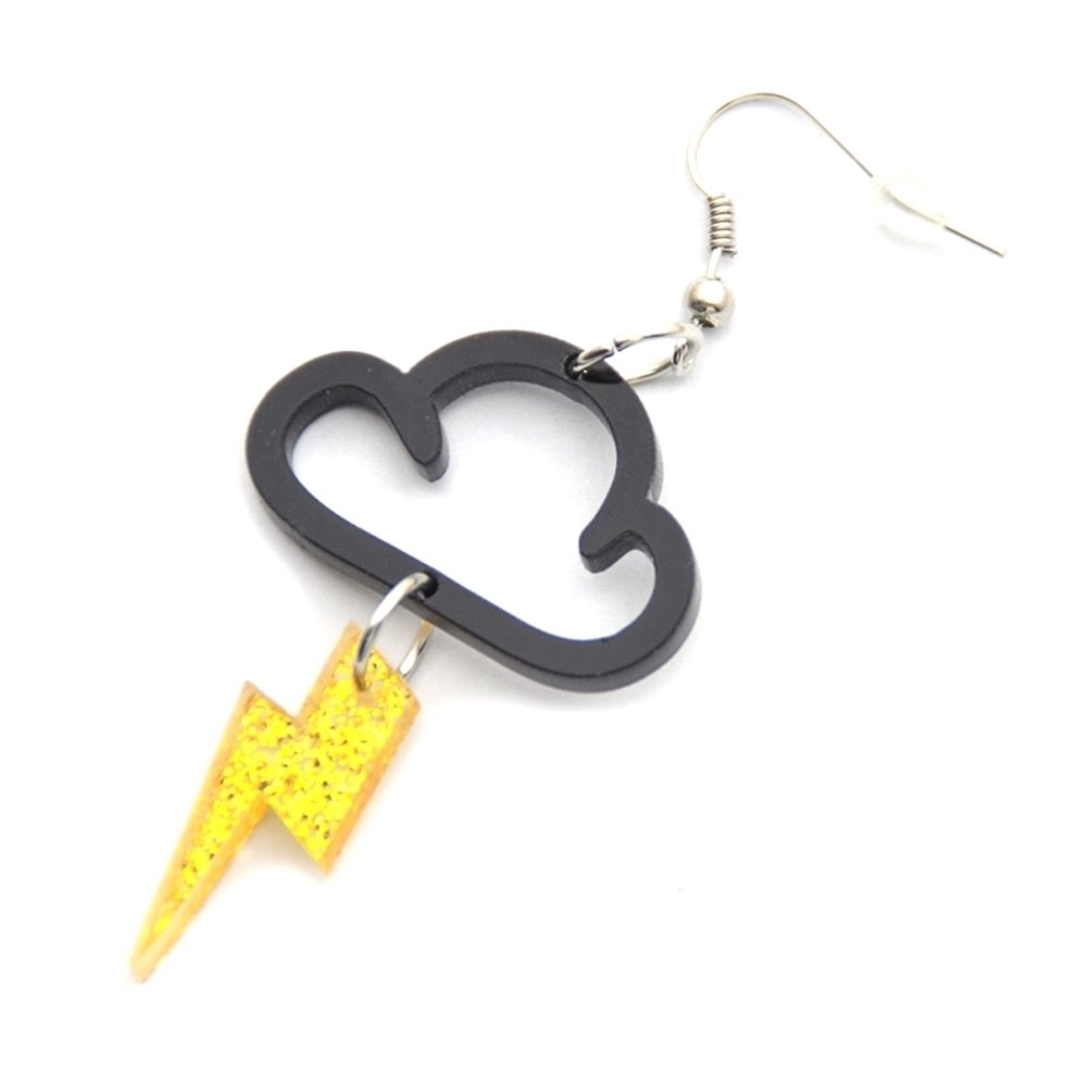 Cute Cloud Lightning Drop Pendant Women Hook Earrings Jewelry Birthday Gift Image 6