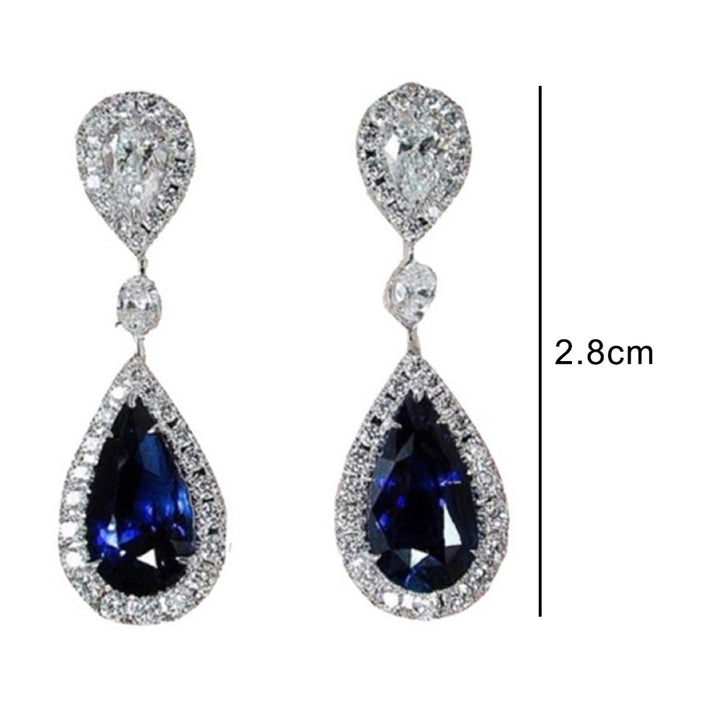 Fashion Round Teardrop Rhinestone Dangle Stud Earrings Bridal Party Jewelry Gift Image 7