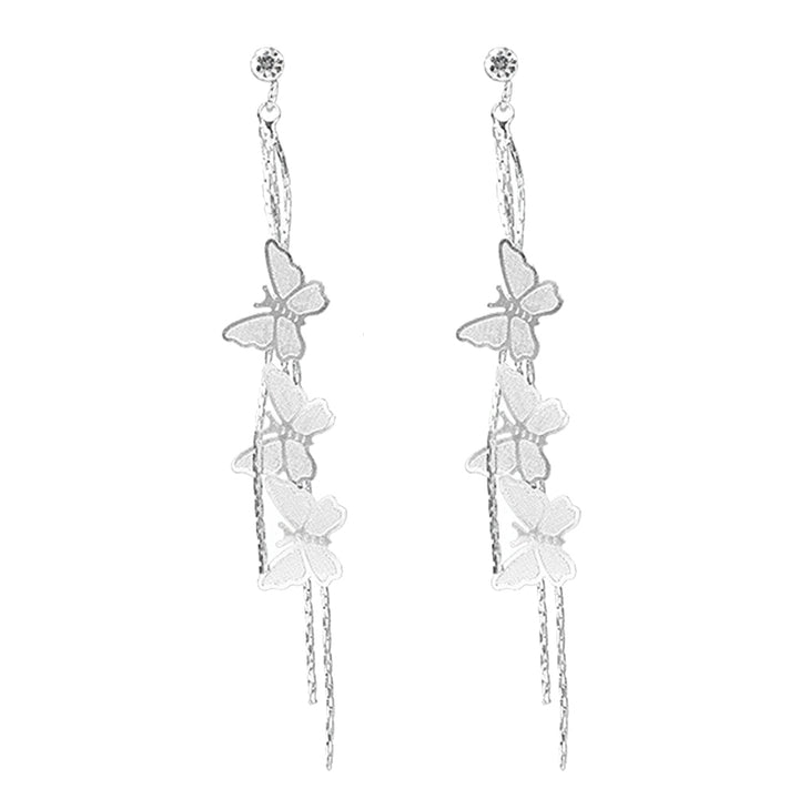 Fashion Women Butterfly Tassel Long Dangle Rhinestone Stud Earrings Jewelry Image 9