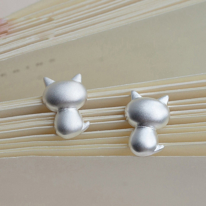 Women Cute Cat Shape Ear Stud Earrings Wedding Birthday Gift Jewelry Accessories Image 3