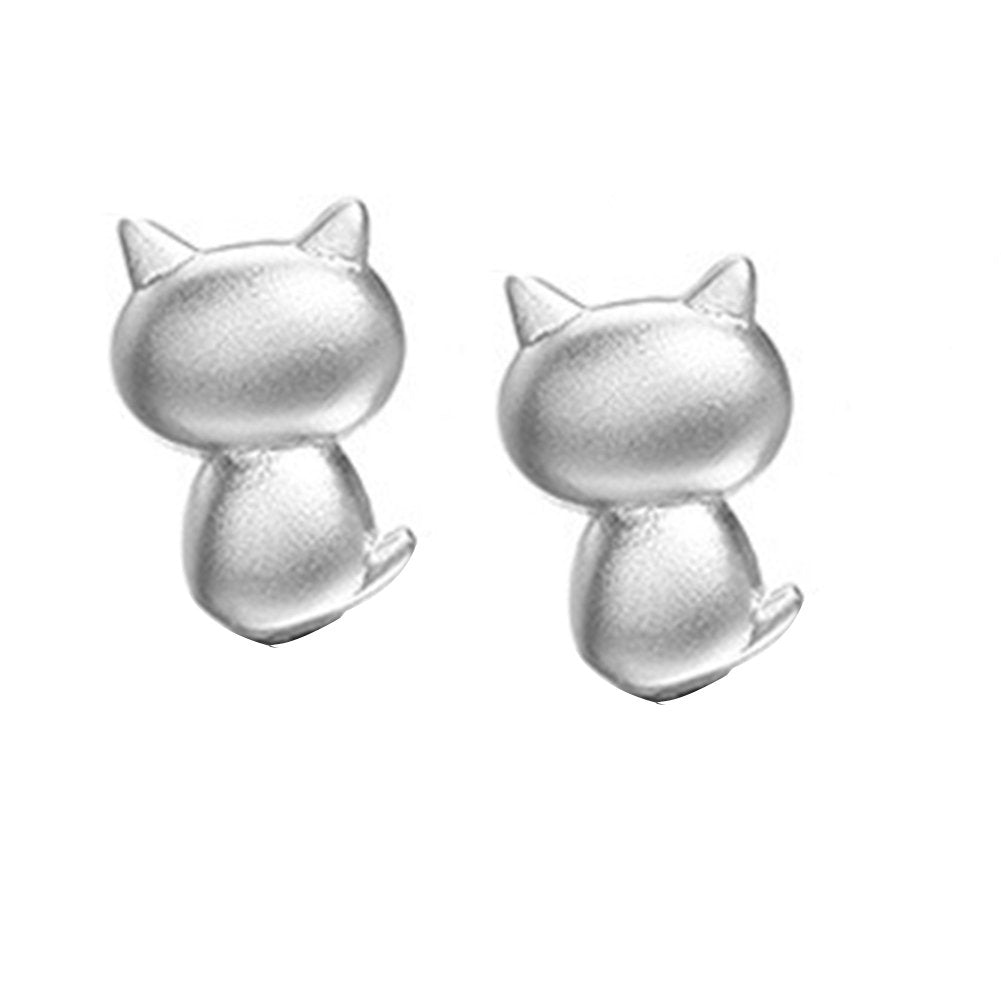 Women Cute Cat Shape Ear Stud Earrings Wedding Birthday Gift Jewelry Accessories Image 9