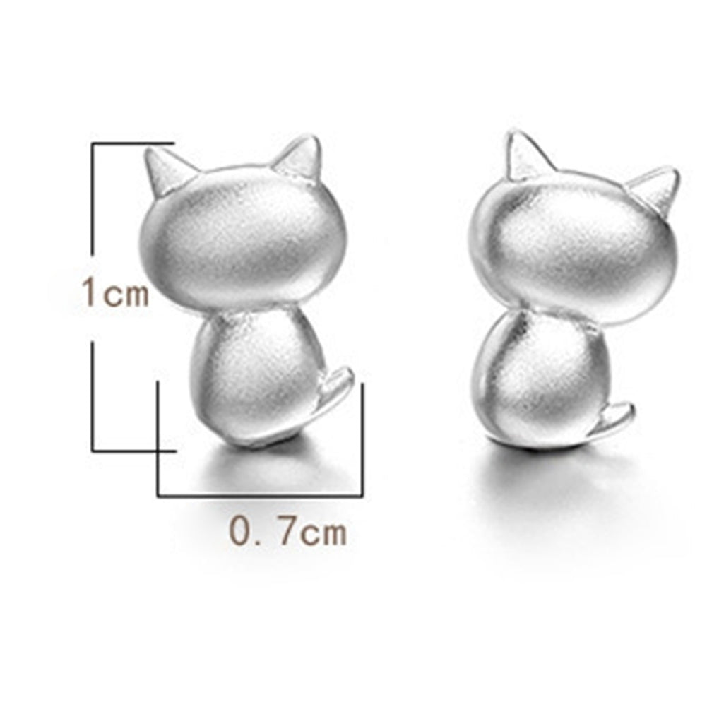 Women Cute Cat Shape Ear Stud Earrings Wedding Birthday Gift Jewelry Accessories Image 10